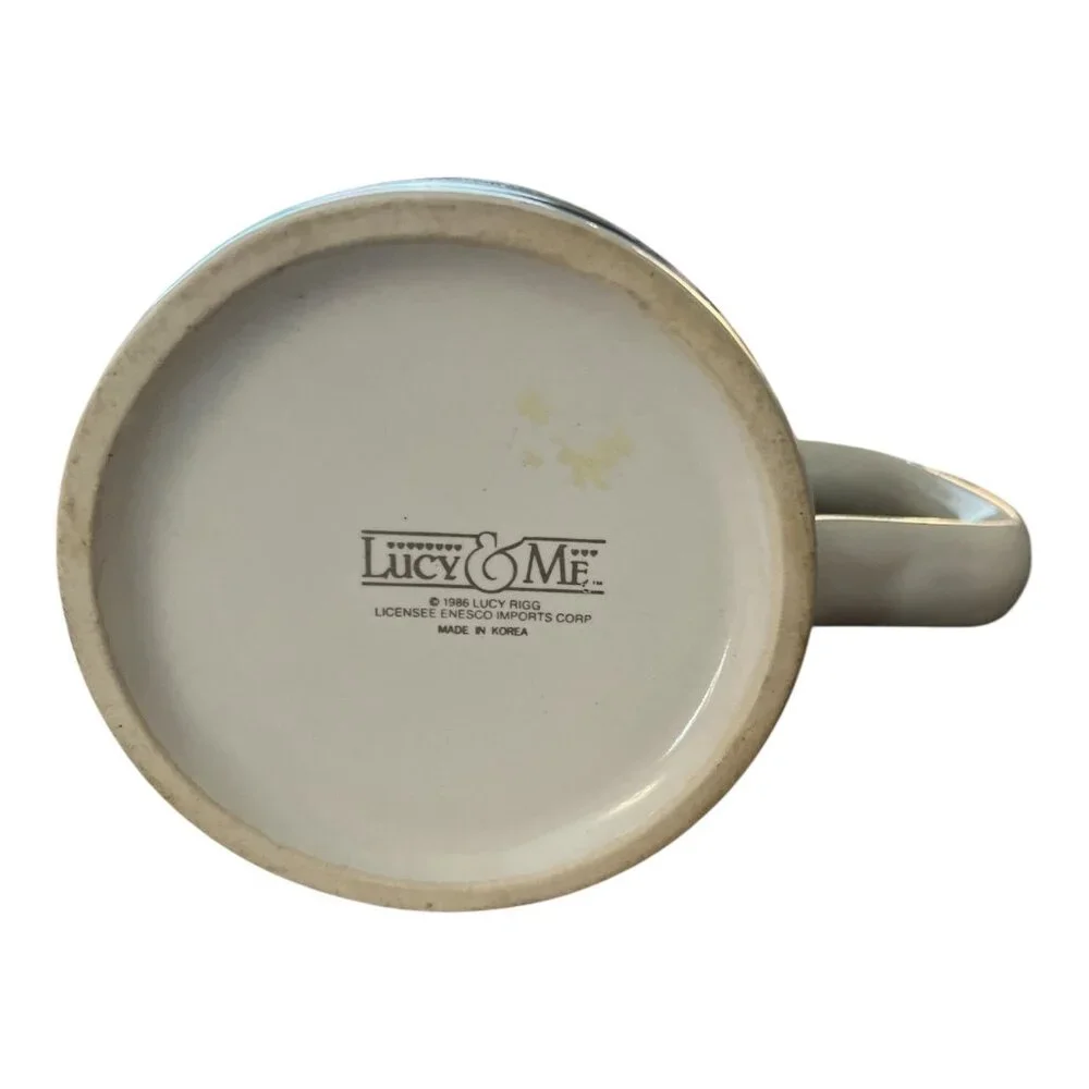 1986 Lucy & Me “Saturday’s Child” Mug – Enesco – Lucy Rigg – Made in Korea